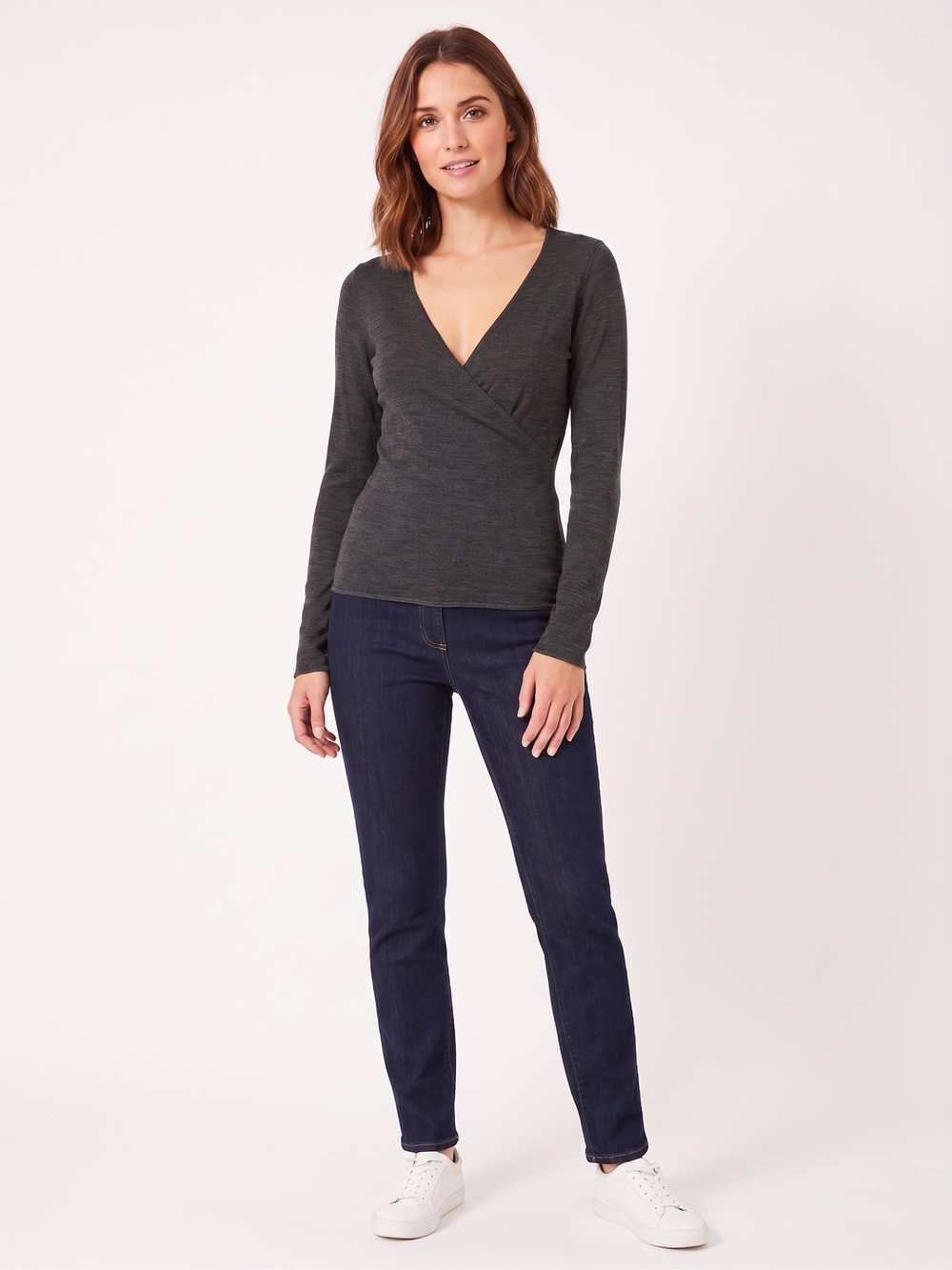 Wilfred Free Faux Wrap Long Sleeve Top